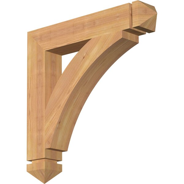 Ekena Millwork Thorton Arts & Crafts Smooth Bracket, Western Red Cedar, 3 1/2"W x 22"D x 22"H BKT04X22X22THR03SWR - main